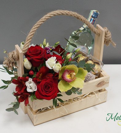 Wooden Box Flowers No. 3 photo 394x433