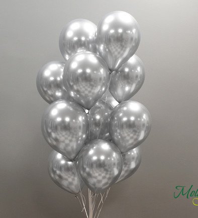 Set of 15 silver chrome balloons photo 394x433