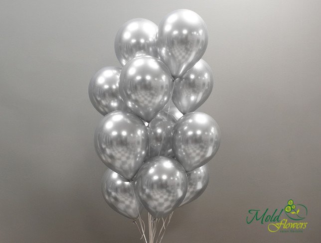 Set din 15 baloane chrome argintii foto