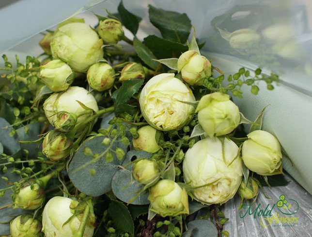 Букет из зеленых кустовых роз Фото