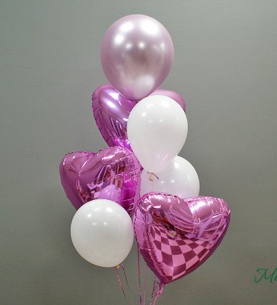 Set din baloane albi și roz foto 394x433