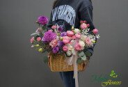 Цветочная корзина "Нежный Взгляд" — фото 1