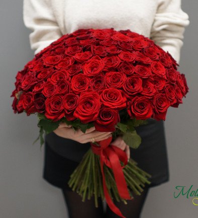 101 Dutch Red Roses 50-60 cm photo 394x433