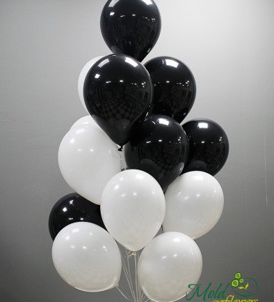 Set of white and black balloons (15 pcs) photo 394x433