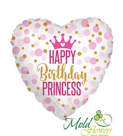 Шарик "Happy Birthday Princess" фольгированный с гелием Фото 394x433