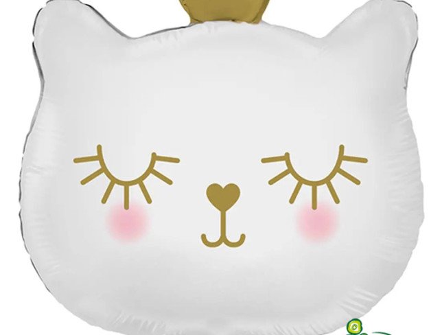 White balloon "Cat with crown" foil with helium photo