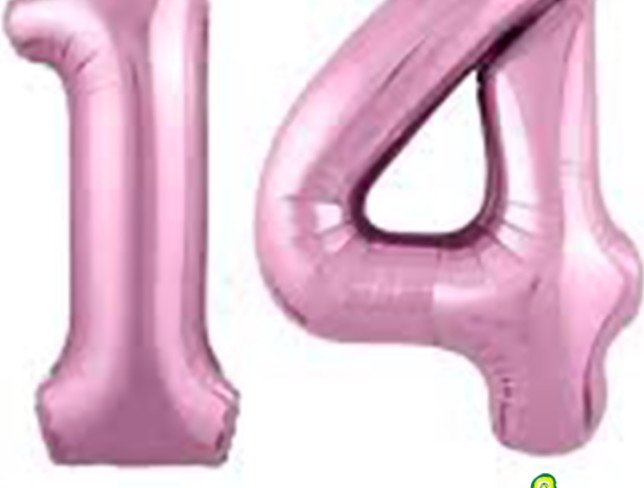 Set of foil balloons number ''14''pink photo