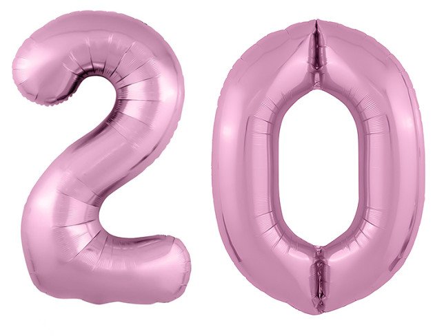 Set baloane din folie numarul ''20'' roz foto