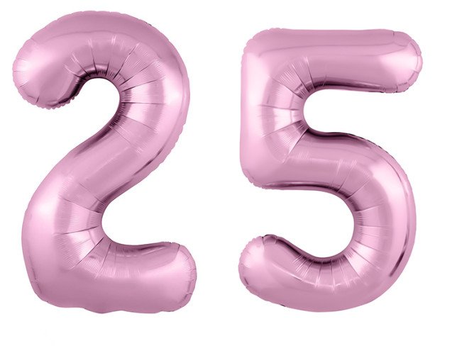 Set baloane din folie numarul ''25'' roz foto