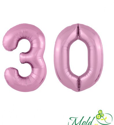 Набор фольгированных шаров цифра ''30''розовые Фото 394x433