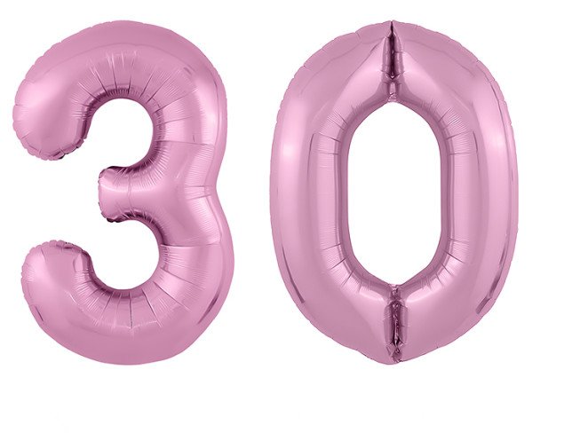 Набор фольгированных шаров цифра ''30''розовые Фото