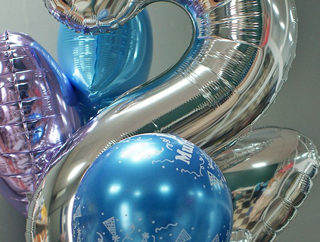 Праздничный набор шаров с цифрой Фото