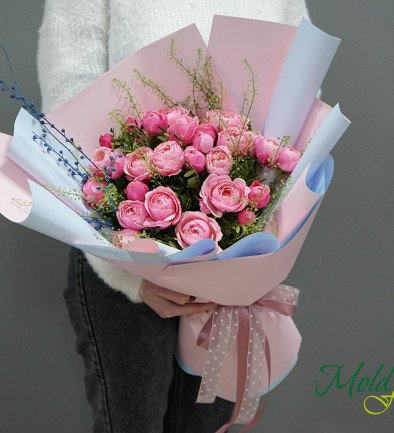 Букет из пионовидных роз,,Silvia Pink'' Фото 394x433