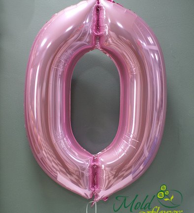 Balon cifra din folie "0" roz foto 394x433