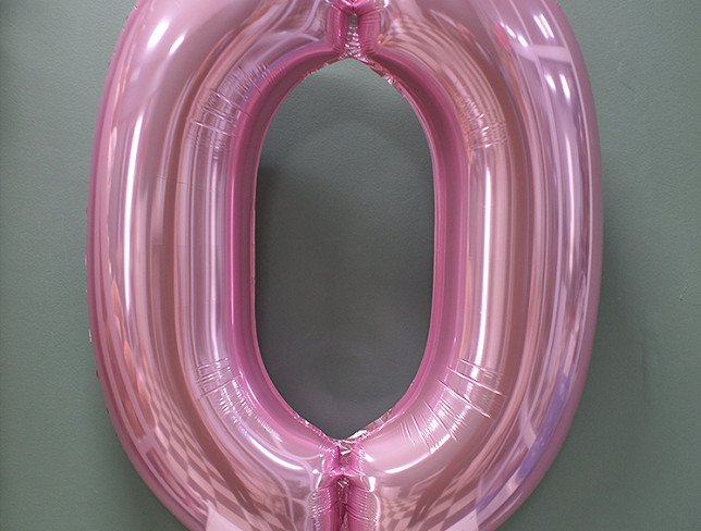 Balon cifra din folie "0" roz foto