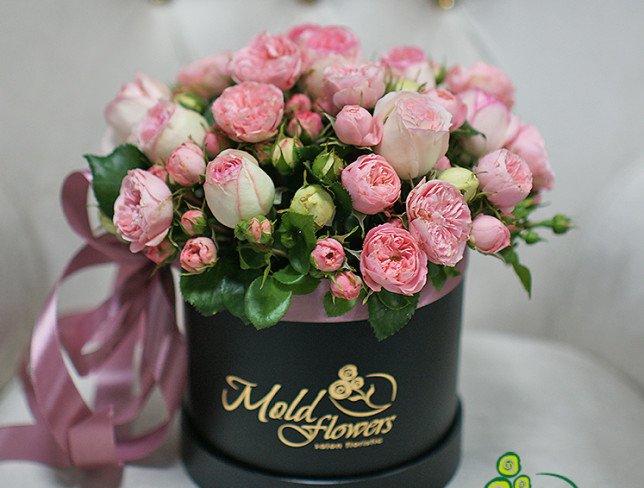 Box of peony pink roses photo