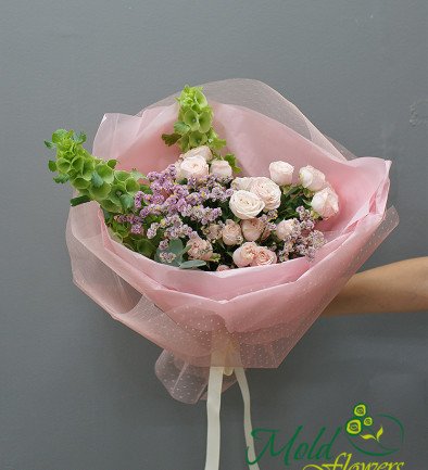Букет из кустовых роз "Цветочная нежность" Фото 394x433