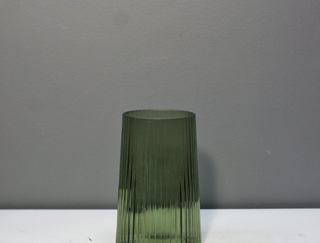 Green glass vase 13*20 cm photo