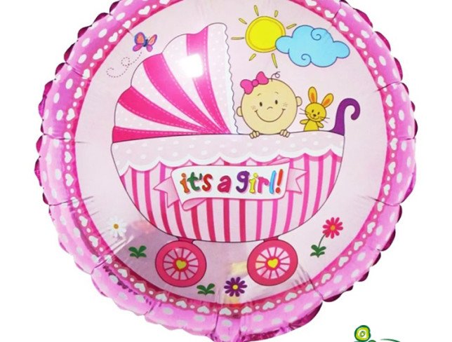 Balloon "It's a girl" foil with helium photo