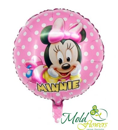 Pink foil balloon "Minnie mouse" with helium photo 394x433