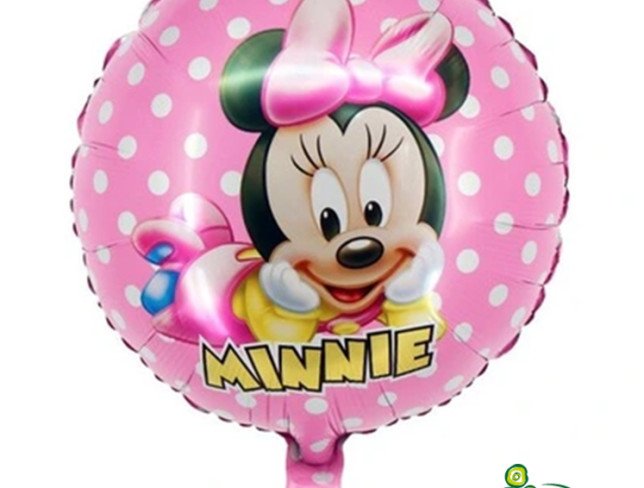 Шарик розовый "Minnie mouse" фольгированный с гелием Фото