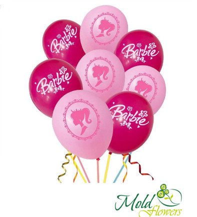 10 metallic helium balloons "Barbie" photo 394x433