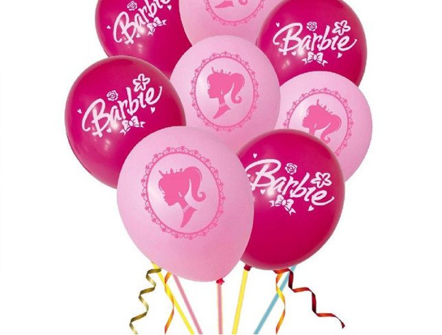 10 metallic helium balloons "Barbie" photo