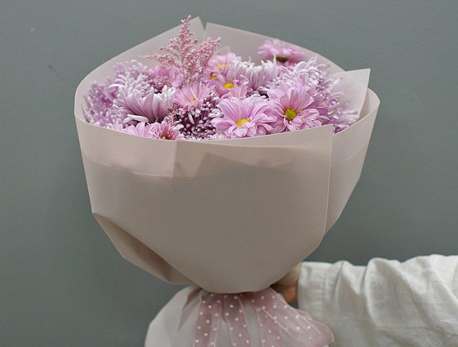 Bouquet of pink chrysanthemums "Flower watercolor" photo