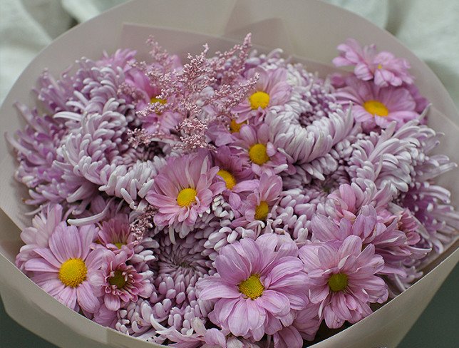 Bouquet of pink chrysanthemums "Flower watercolor" photo