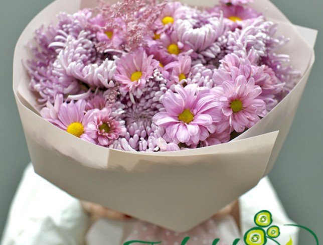 Bouquet of pink chrysanthemums "Flower watercolor" photo