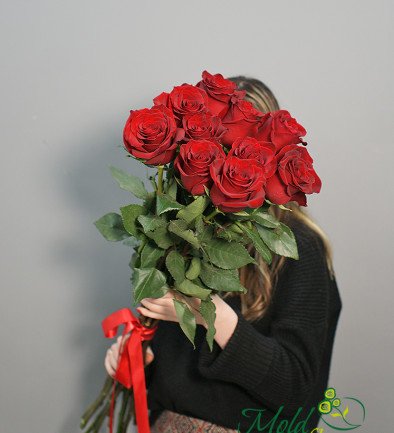 11 Premium Dutch Red Roses 80-90 cm photo 394x433