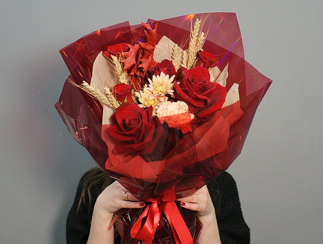 Bouquet of red roses "Flame of love" photo