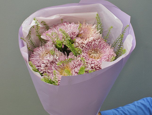 Bouquet of pink chrysanthemums "Lilac Dream" photo