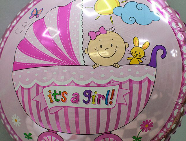 Balon "It's a girl" din folie cu heliu foto