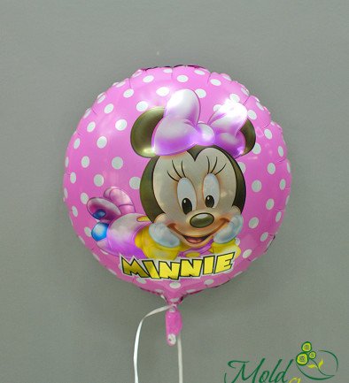 Balon roz "Minnie mouse" din folie cu heliu foto 394x433