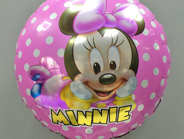 Шарик розовый "Minnie mouse" фольгированный с гелием Фото