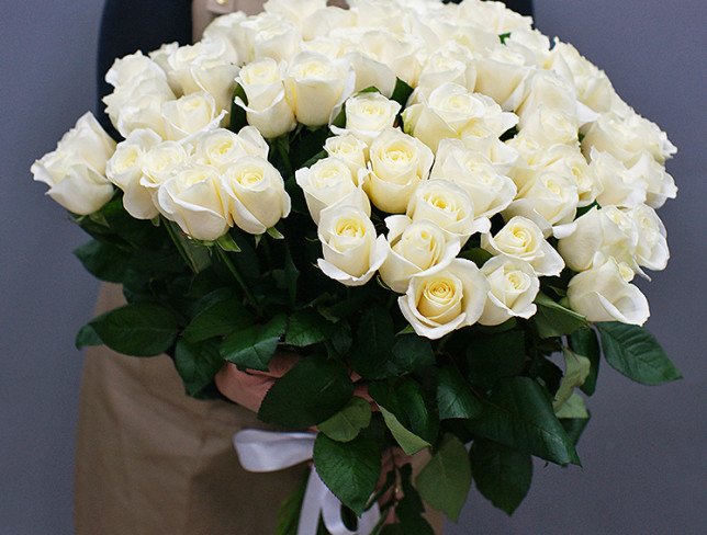 75 white Dutch roses 50-60 cm photo