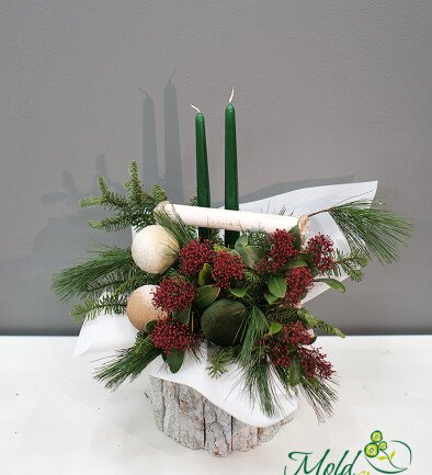 New Year composition in a decorative box №4 photo 394x433