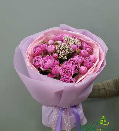 Bouquet of pink peony roses "Pink Cloud" photo 394x433