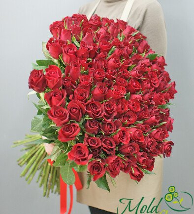 101 trandafiri roșii 70 cm