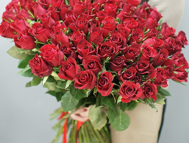 101 red roses 70 cm — photo 4