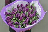Buchet din 51 lalele mov — foto 1