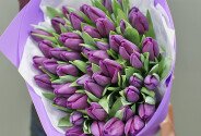 Buchet din 51 lalele mov — foto 2