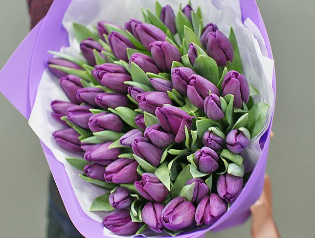 Buchet din 51 lalele mov — foto 2