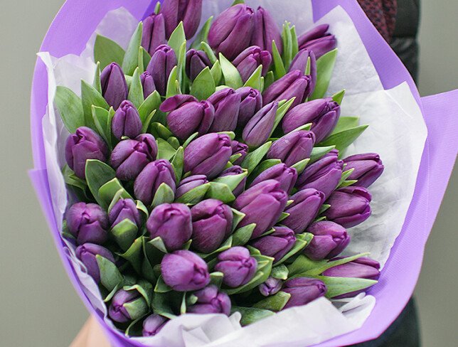 Buchet din 51 lalele mov — foto 3