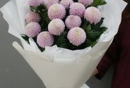 Bouquet of 15  pink chrysanthemums "momoko" type — photo 1