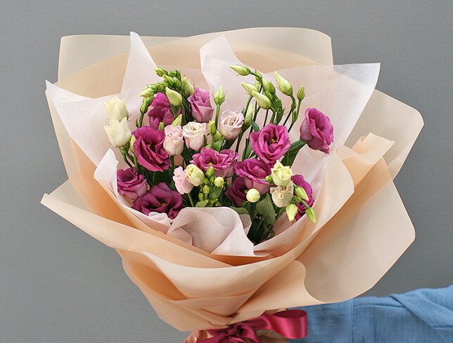 Bouquet of pink eustomas "Melody of spring" photo