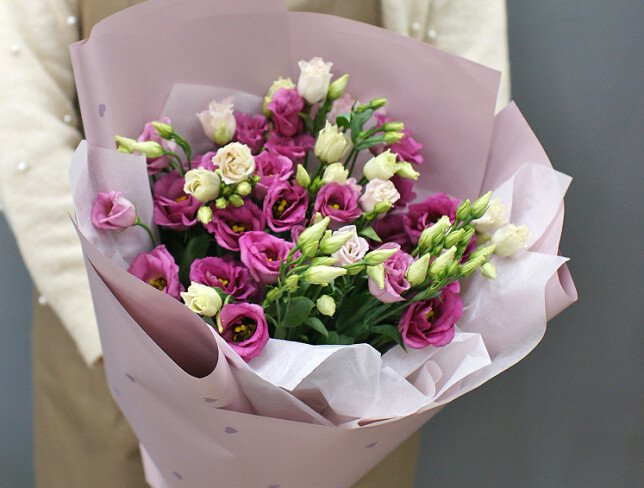 Pink eustoma bouquet "Charm of Love" photo