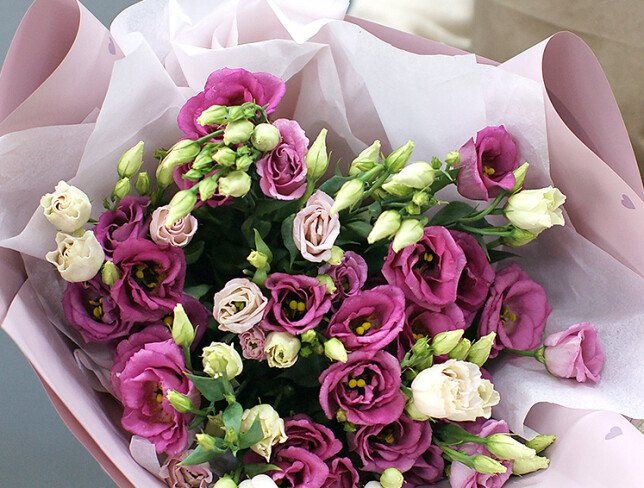Pink eustoma bouquet "Charm of Love" photo