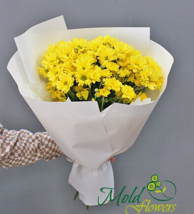 Buchet din crizanteme galbene „Caldura sufletului” foto 394x433